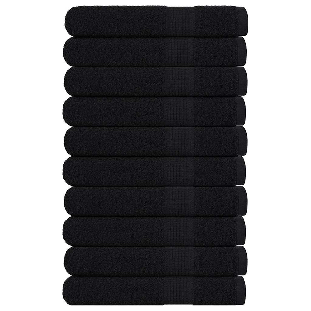 vidaXL Sauna Towels FROGN 10 pcs Black 80x200 cm 360 gsm