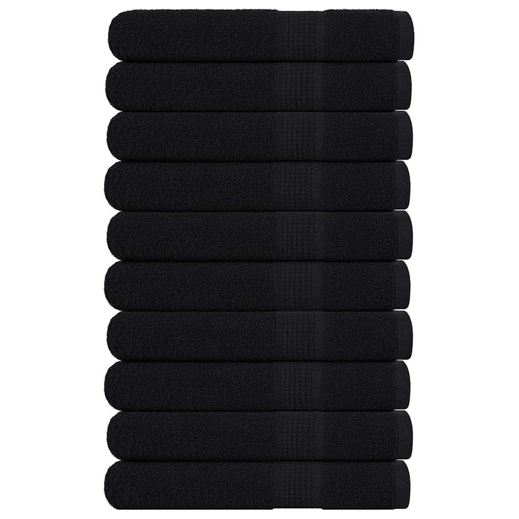 vidaXL Sauna Towels FROGN 10 pcs Black 80x200 cm 360 gsm