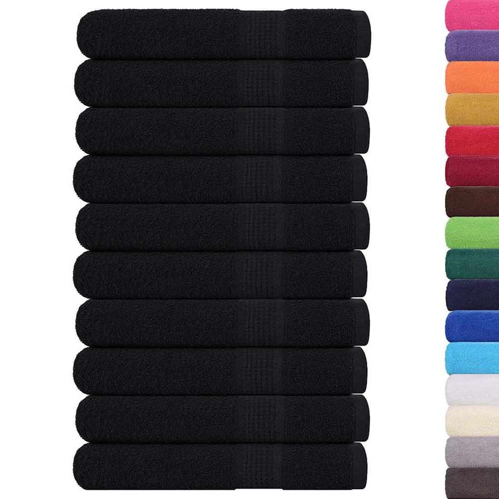 vidaXL Sauna Towels FROGN 10 pcs Black 80x200 cm 360 gsm