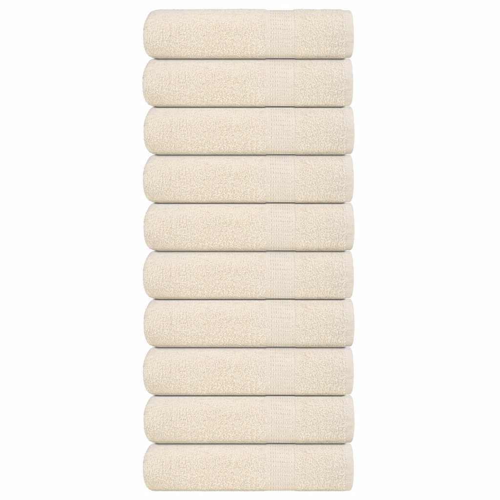 vidaXL Bath Towels FROGN 10 pcs. Cream 100x150 cm 360 gsm