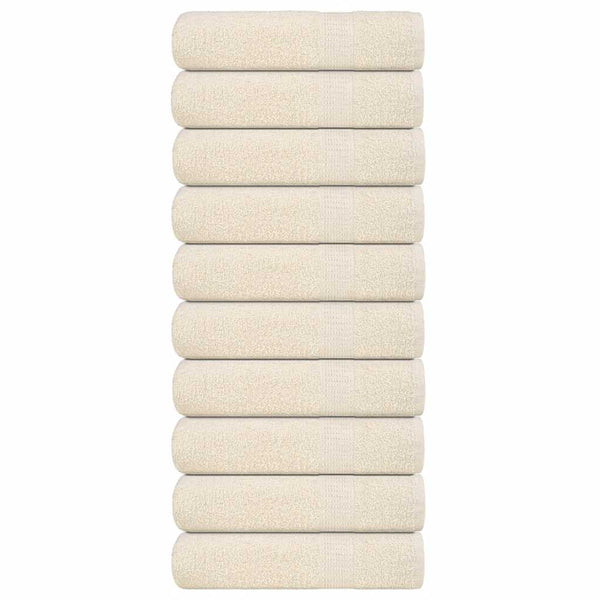 vidaXL Bath Towels FROGN 10 pcs. Cream 100x150 cm 360 gsm