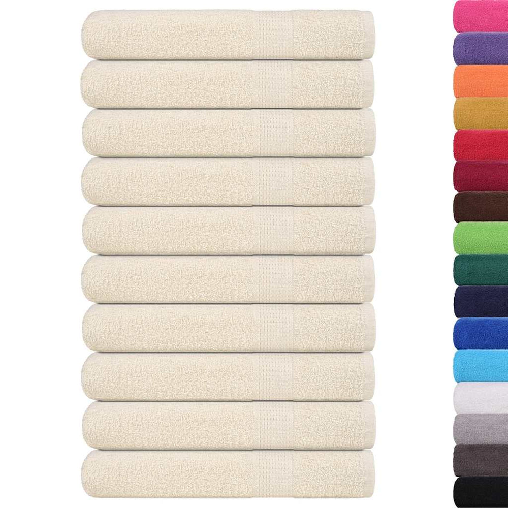 vidaXL Towels FROGN 10 pcs. Cream 100x200 cm 360 gsm