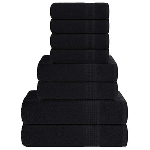 vidaXL 8-Piece Towel Set FROGN Black 360 gsm
