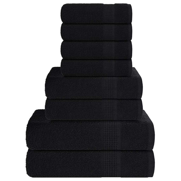 vidaXL 8-Piece Towel Set FROGN Black 360 gsm