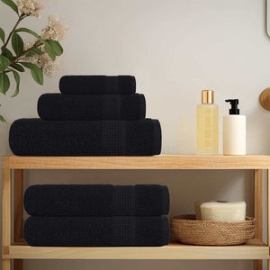 vidaXL 8-Piece Towel Set FROGN Black 360 gsm