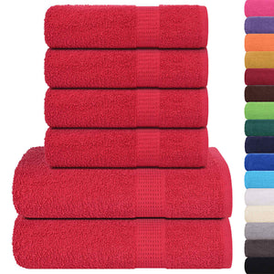 vidaXL 6-Piece Towel Set FROGN Red 360 gsm