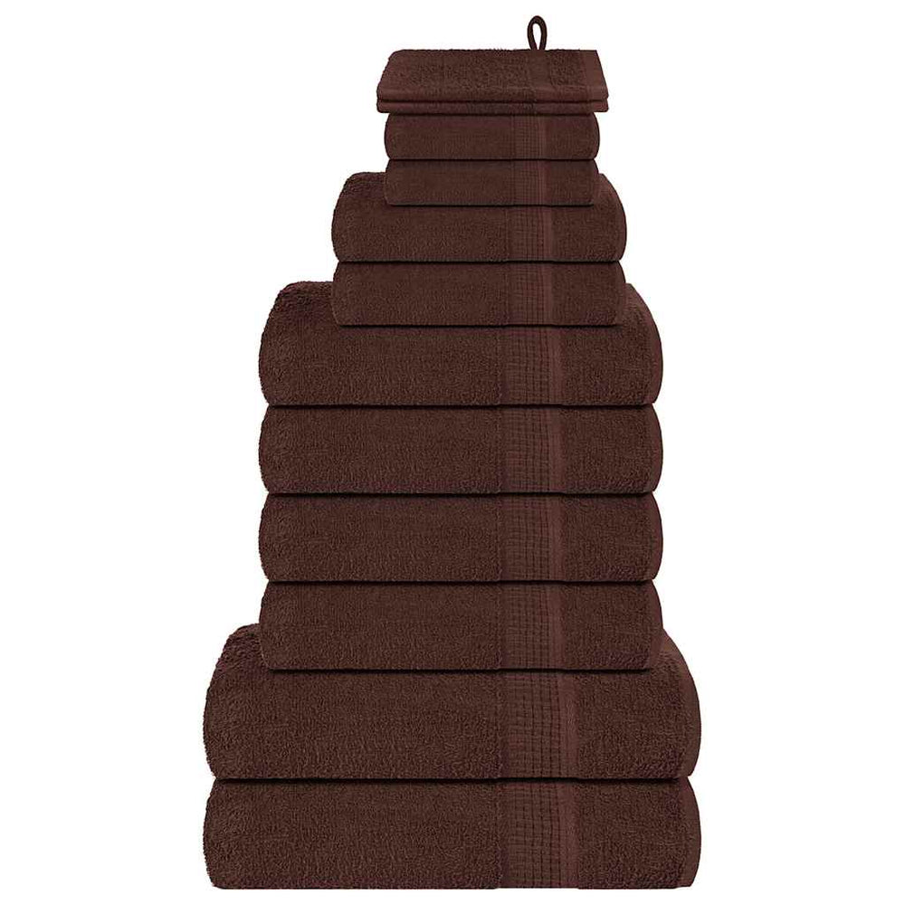 vidaXL 12-Piece Towel Set FROGN Brown 360 gsm