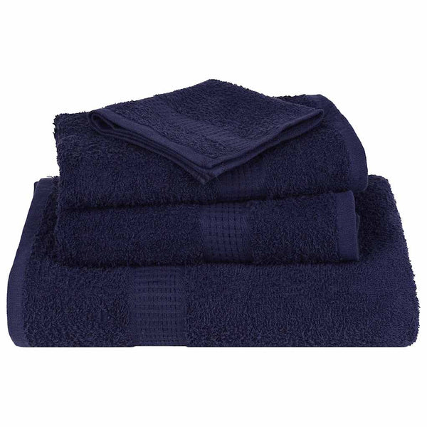 vidaXL 12-Piece Towel Set FROGN Navy Blue 360 gsm