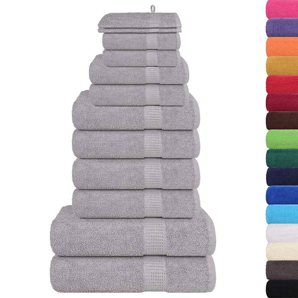 vidaXL 12-Piece Towel Set FROGN Grey 360 gsm