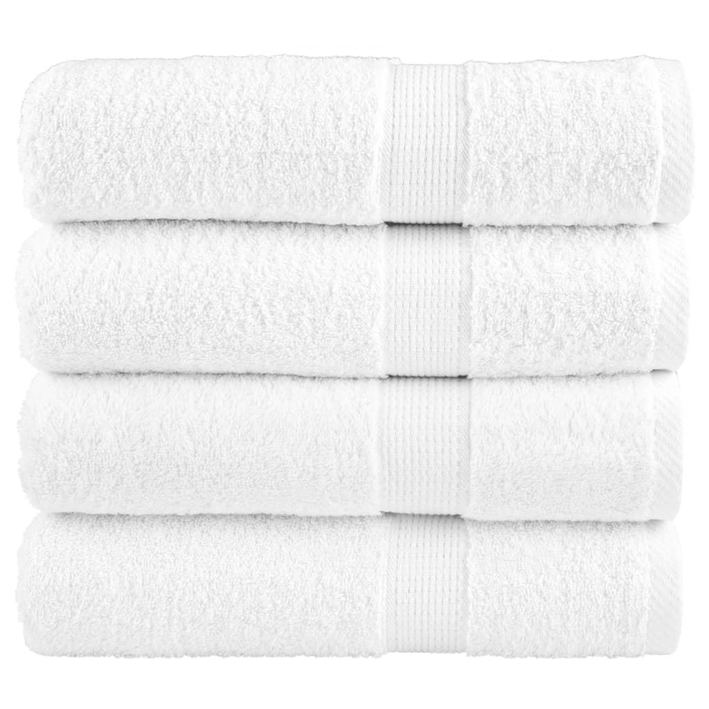 vidaXL Premium Bath Towels SOLUND 4 pcs. White 100x150 cm 600 gsm