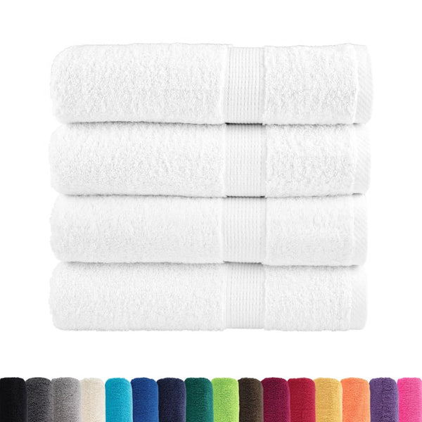 vidaXL Premium Bath Towels SOLUND 4 pcs. White 100x150 cm 600 gsm