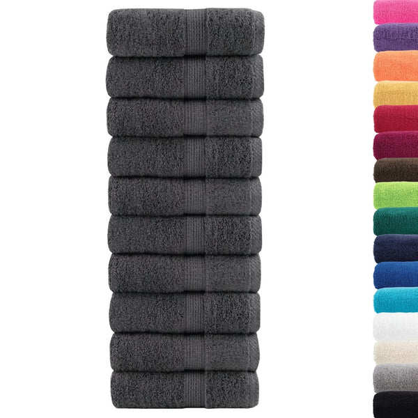 vidaXL Premium Guest Towels SOLUND 10 pcs. Anthracite 30x50 cm 600 g/m²