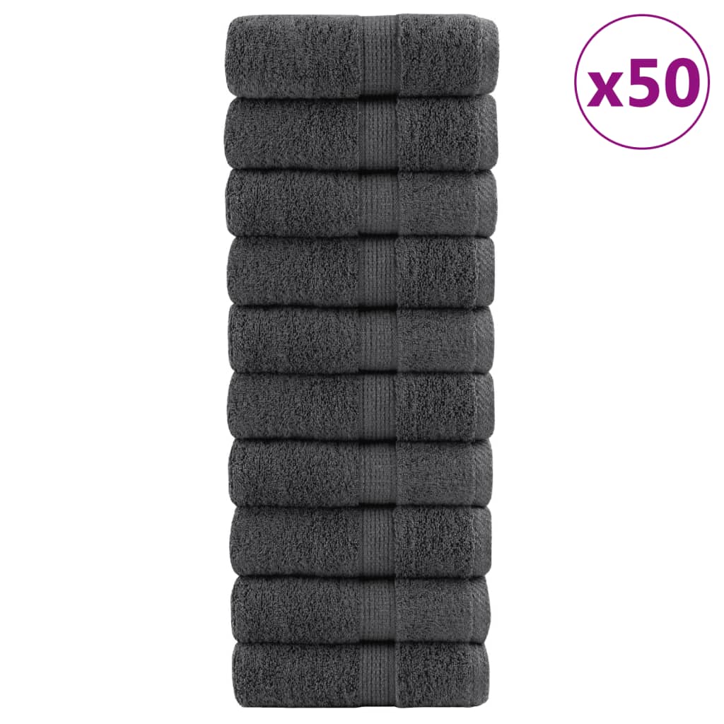 vidaXL Premium Guest Towels SOLUND 50 pcs. Anthracite 30x50 cm 600 gsm