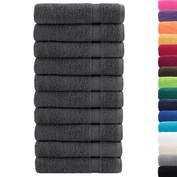 vidaXL Premium SOLUND Shower Towels 10 pcs. Anthracite 70x140 cm 600 g/m²
