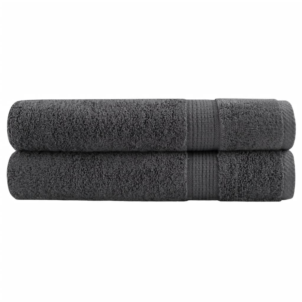 vidaXL Premium Sauna Towels SOLUND 2 pcs. Anthracite 80x200 cm 600 g/m²