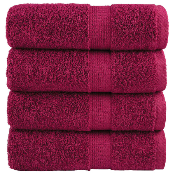 vidaXL Premium SOLUND Washcloths 4 pcs Bordeaux 30x30 cm 600 gsm