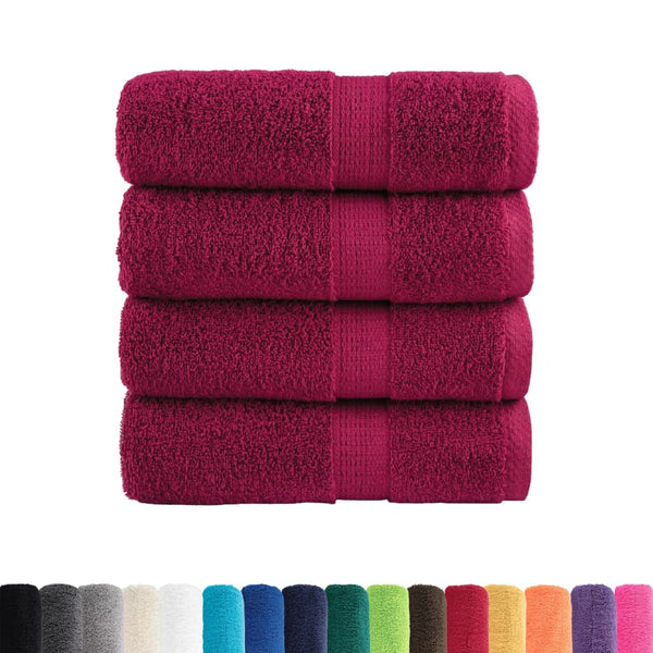 vidaXL Premium SOLUND Washcloths 4 pcs Bordeaux 30x30 cm 600 gsm