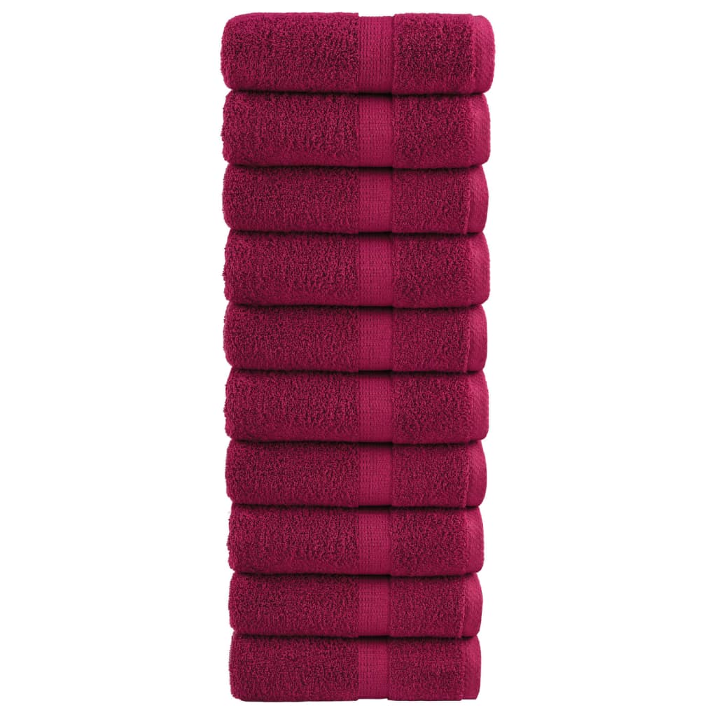 vidaXL Premium Washcloths SOLUND 10 pcs. Bordeaux 30x30 cm 600 g/m²