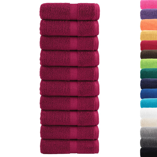 vidaXL Premium Washcloths SOLUND 10 pcs. Bordeaux 30x30 cm 600 g/m²