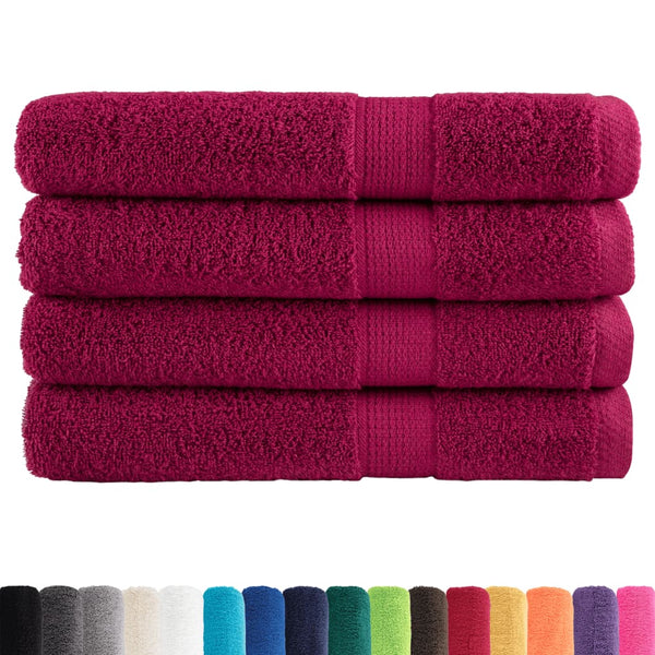 vidaXL Premium Towels SOLUND 4 pcs. Bordeaux 100x200 cm 600 gsm