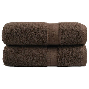 vidaXL Premium Washcloths SOLUND 2 pcs. Brown 30x30 cm 600 gsm