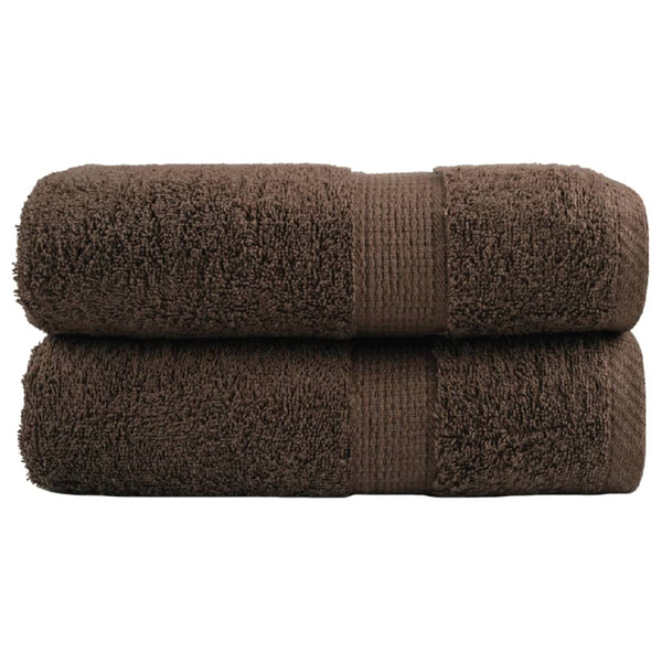 vidaXL Premium Washcloths SOLUND 2 pcs. Brown 30x30 cm 600 gsm