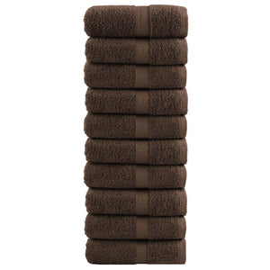 vidaXL Premium Guest Towels SOLUND 10 pcs Brown 30x30 cm 600 gsm