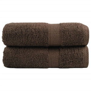 vidaXL Premium Guest Towels SOLUND 2 Pcs. Brown 30x50 cm 600 gsm