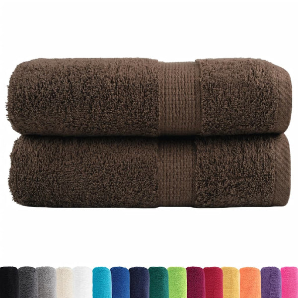 vidaXL Premium Guest Towels SOLUND 2 Pcs. Brown 30x50 cm 600 gsm