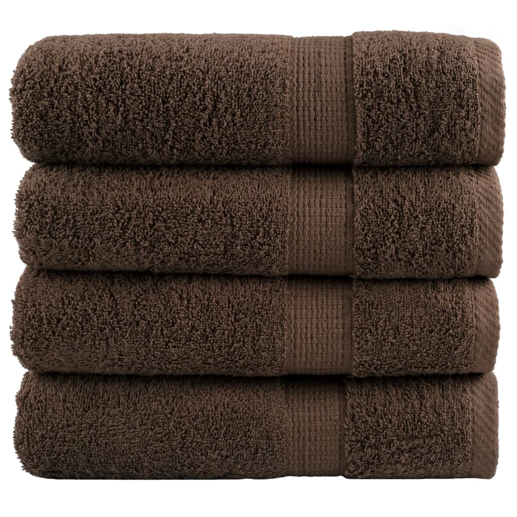 vidaXL Premium Towels SOLUND 4 pcs Brown 50x100 cm 600 gsm