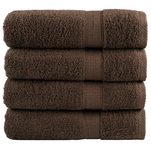 vidaXL Premium Towels SOLUND 4 pcs Brown 50x100 cm 600 gsm