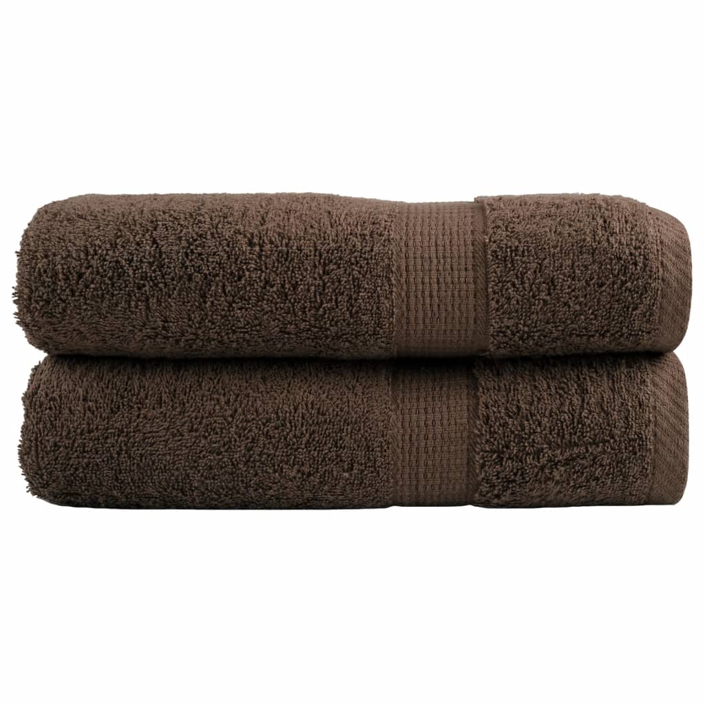 vidaXL Premium Shower Towels SOLUND 2 pcs. Brown 70x140 cm 600 gsm