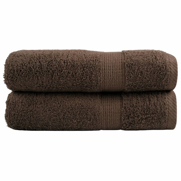 vidaXL Premium Shower Towels SOLUND 2 pcs. Brown 70x140 cm 600 gsm