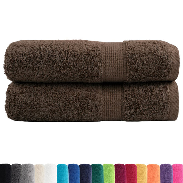 vidaXL Premium Shower Towels SOLUND 2 pcs. Brown 70x140 cm 600 gsm