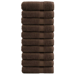 vidaXL Premium Shower Towels SOLUND 10 pcs Brown 70x140 cm 600 gsm