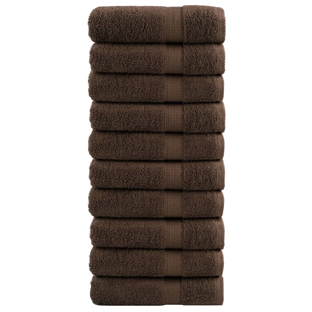 vidaXL Premium Shower Towels SOLUND 10 pcs Brown 70x140 cm 600 gsm