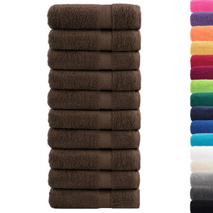 vidaXL Premium Shower Towels SOLUND 10 pcs Brown 70x140 cm 600 gsm