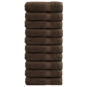 vidaXL Premium Bath Towels SOLUND 10 pcs Brown 100x150 cm 600 g/m²
