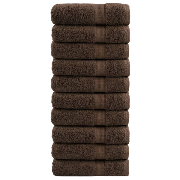 vidaXL Premium Bath Towels SOLUND 10 pcs Brown 100x150 cm 600 g/m²