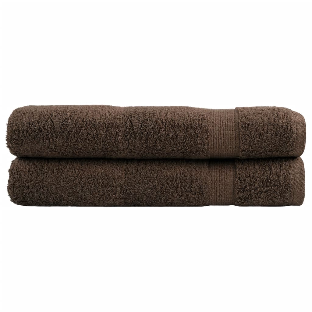 vidaXL Premium Towels SOLUND 2 pcs. Brown 100x200 cm 600 gsm