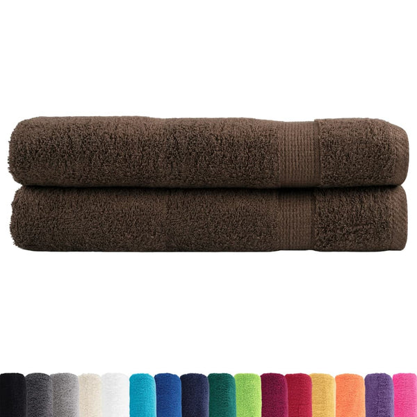 vidaXL Premium Towels SOLUND 2 pcs. Brown 100x200 cm 600 gsm