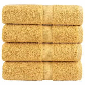 vidaXL Premium Washcloths SOLUND 4 pcs Gold 30x30 cm 600 g/m²