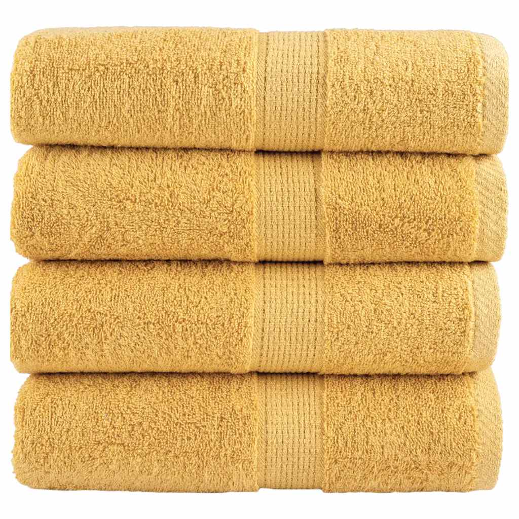 vidaXL Premium Washcloths SOLUND 4 pcs Gold 30x30 cm 600 g/m²