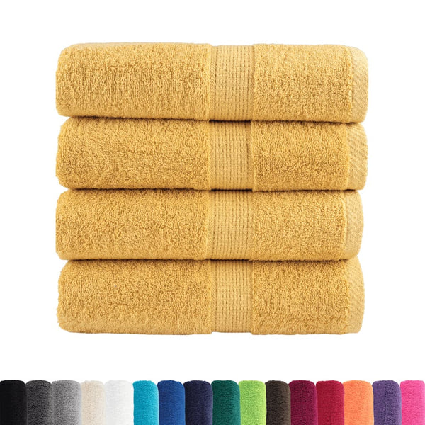 vidaXL Premium Washcloths SOLUND 4 pcs Gold 30x30 cm 600 g/m²