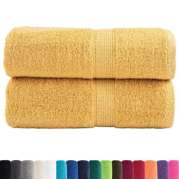 vidaXL Premium Guest Towels SOLUND 2 pcs. Gold 30x50 cm 600 gsm