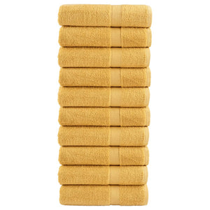 vidaXL Premium Towels SOLUND 10 pcs. Gold 50x100 cm 600 gsm