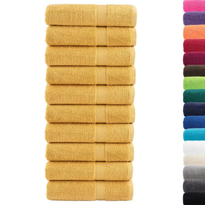 vidaXL Premium Towels SOLUND 10 pcs. Gold 50x100 cm 600 gsm
