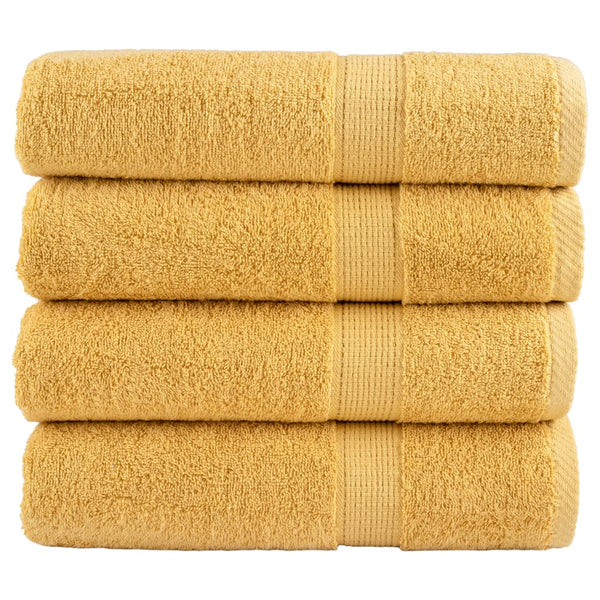 vidaXL Premium Shower Towels SOLUND 4 pcs. Gold 70x140 cm 600 gsm