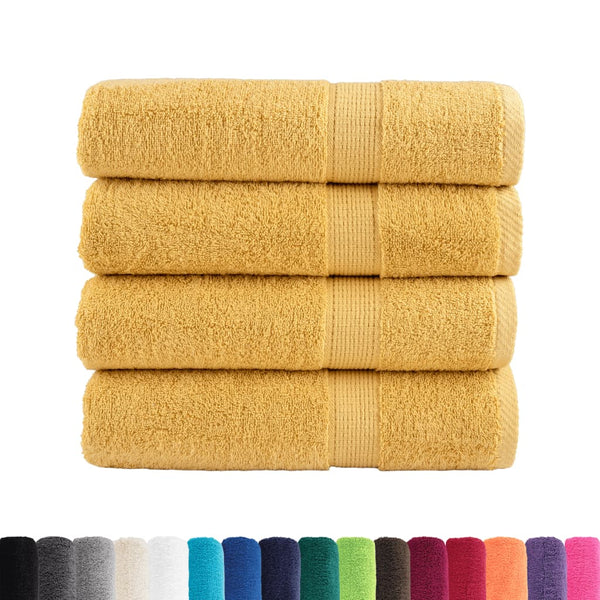 vidaXL Premium Shower Towels SOLUND 4 pcs. Gold 70x140 cm 600 gsm
