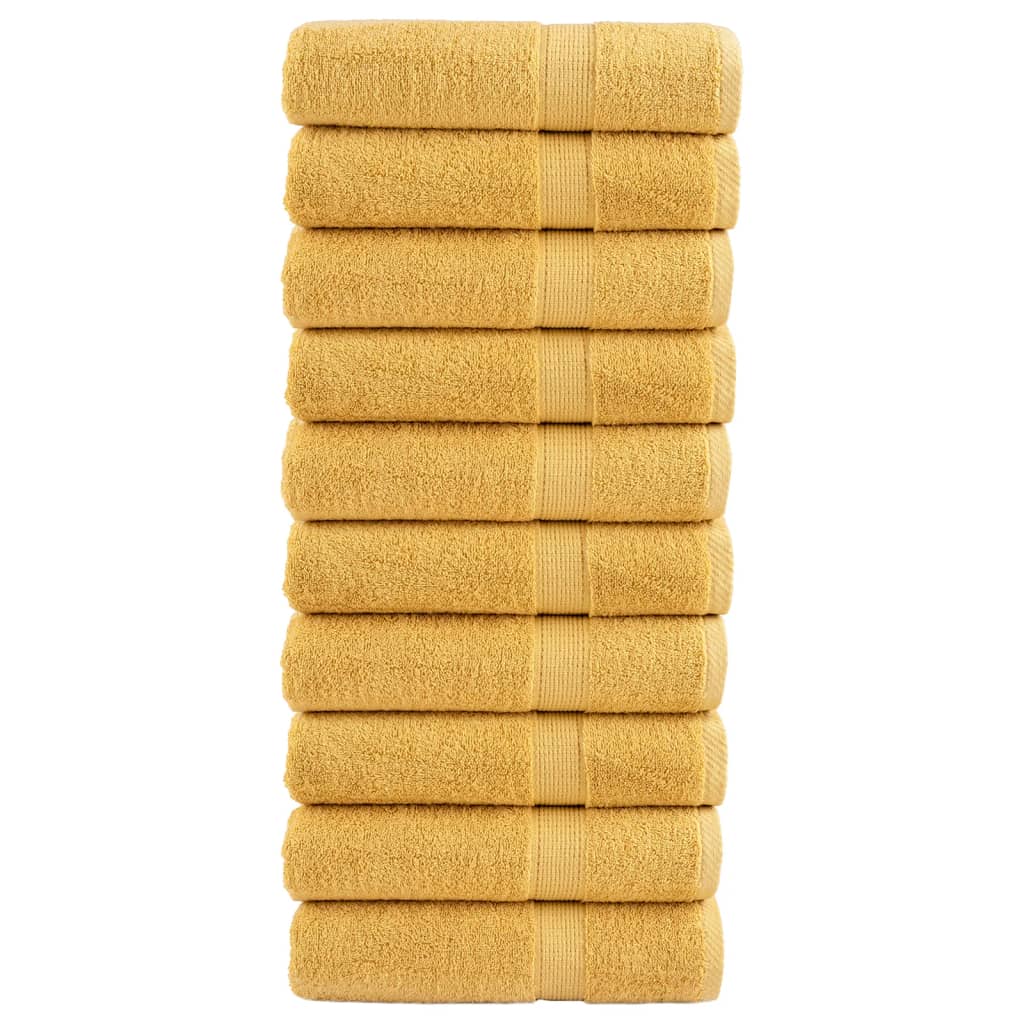 vidaXL Premium Shower Towels SOLUND 10 pcs Gold 70x140 cm 600 gsm